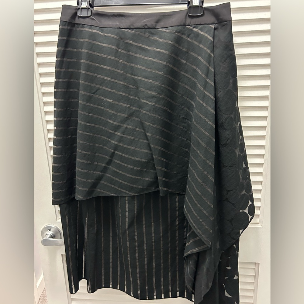 DVF Asymmetrical mixed media midi skirt